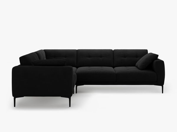 Micadoni Ecksofa Bemy 4-Sitzer Links Samt Schwarz Bild 2