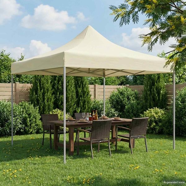 vidaXL Party-Zelt Creme 291 x 291 x 315 cm Oxford-Stoff 42023541