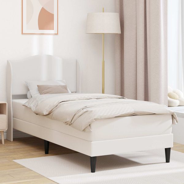 vidaXL Bettrahmen mit Kopfteil Weiß 80x200 cm Kunstleder 42027836
