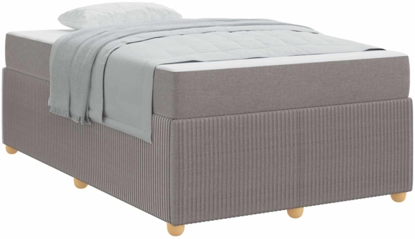 vidaXL Bettrahmen mit Matratze Taupe 120 x 200 cm Stoff 3398383