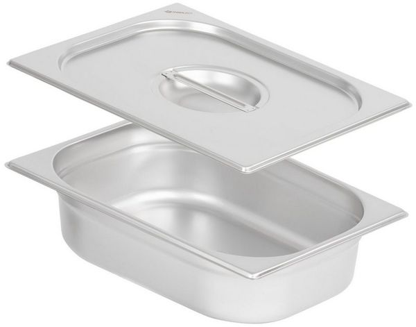 Mahlzeit Thermobehälter GN Behälter 1/2 mit Deckel, Höhe 100 mm, Edelstahl Wärmebehälter, Edelstahl, (Set, 2-tlg, 1x 1/1 GN Behälter mit Deckel(100 mm), für Chafing Dish