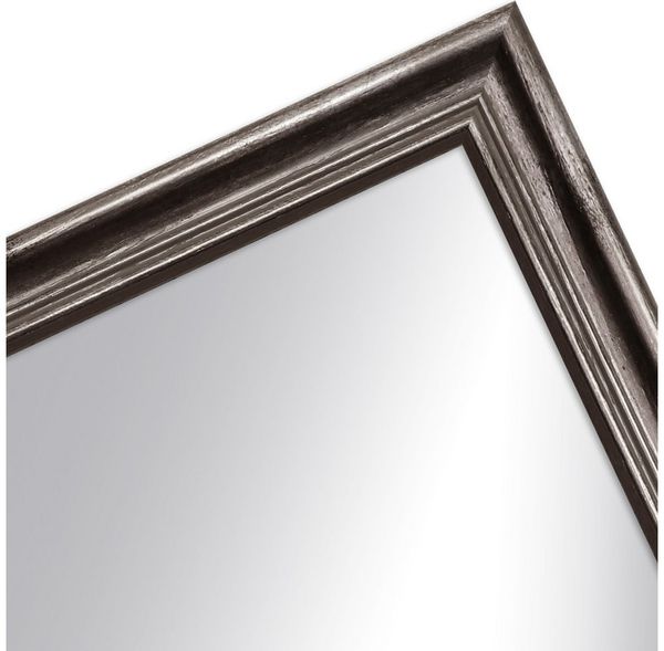 WANDStyle Wandspiegel H400, Silber, aus Massivholz im Stil Antik