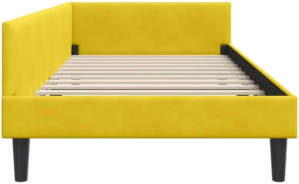 vidaXL Eckbettgestell mit Kopfteil Gelb 90 cm x 200 cm Samt 42016160 Bild 6