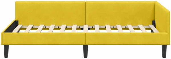 vidaXL Eckbettgestell mit Kopfteil Gelb 90 cm x 200 cm Samt 42016160 Bild 5