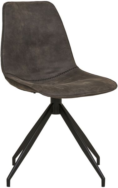 House Nordic Esszimmerstuhl mit Drehgelenk, Mikrofaser, grau, schwarze Beine, HN1229 - 2er set