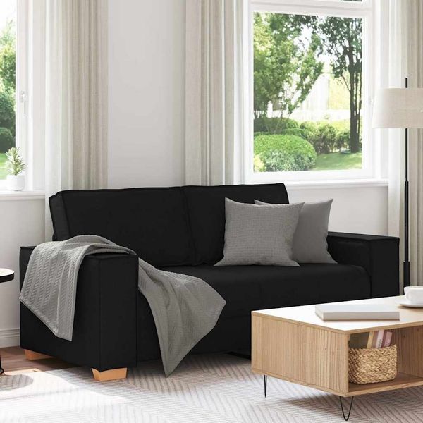vidaXL 2-Sitzer Sofa Schwarz 140 cm Stoff 4104982