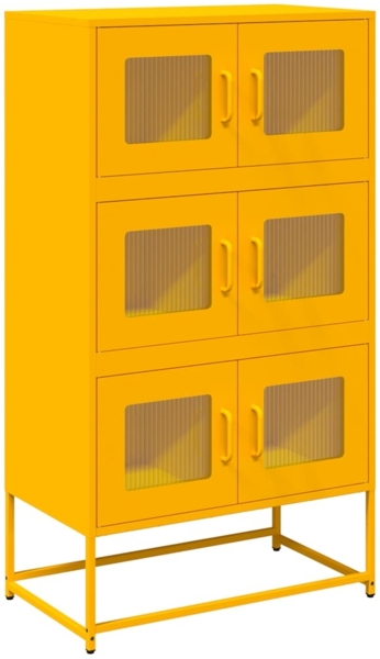 vidaXL Highboard Senfgelb 68x39x123 cm Stahl 853353
