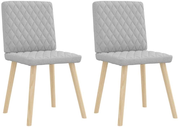 vidaXL Esszimmerstühle 2 Stk. Wolkengrau Stoff 4101130