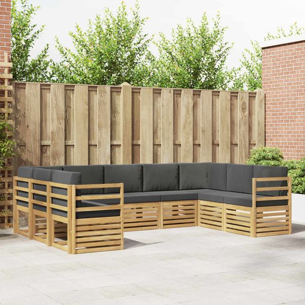 vidaXL Ecksofa Set 9 pcs Weiß und Anthrazit 304 x 185,5 x 73 cm 3392487