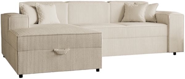 Ecksofa Santos L Cord (Farbe: Poso 100, Seite: Links)