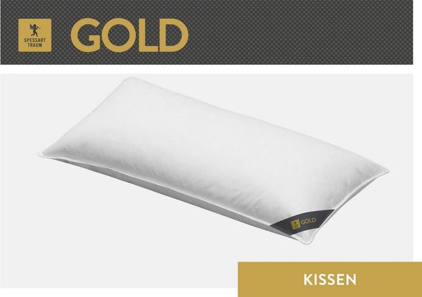 Spessarttraum 3-Kammer-Kissen Gold, Füllung Aussen: 90% Daunen, 10% Federn , 80x80 cm
