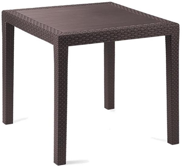 Gartentisch Tisch Terrassentisch Eckig Mokka 79x79x72cm Rattan-Optik