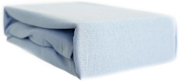 Jersey Spannbettlaken, 100% Baumwolle, 90-100x200 cm + 25 cm Rundumgummizug Hellblau