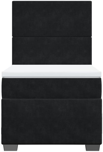 vidaXL Boxspringbett mit Matratze Schwarz 90x190 cm Samt 3293082 Bild 6