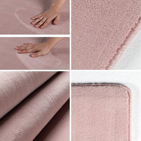 Carpettex Veloursteppich Unicolor - Einfarbig, Läufer, Höhe: 7 mm, Kurzflor Rund Teppich Anti-Rutsch Rückseite Waschbar Flauschiger