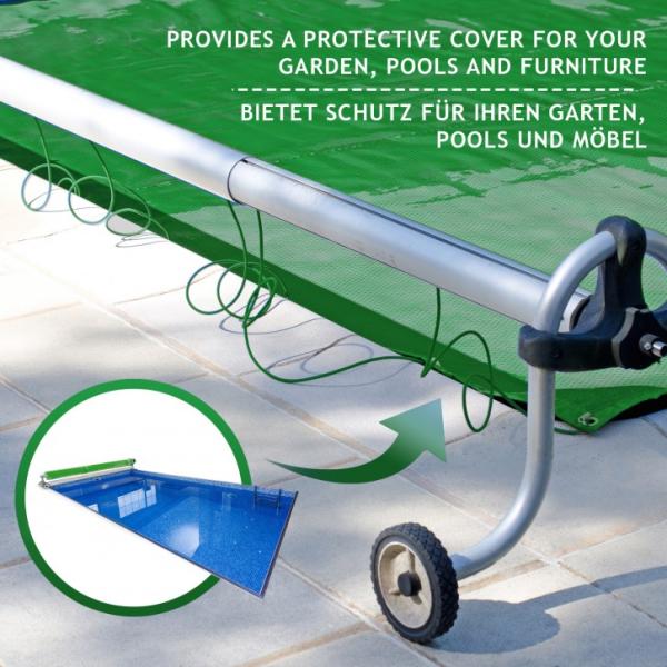 Jago® Abdeckplane mit 24 Ösen, wasserdicht und reißfest, PVC, Grün, 5x7 m, 650 g/m² Bild 9