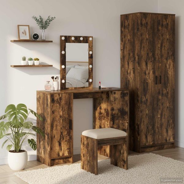 vidaXL Schminktisch mit Speicher Braun 102 x 33 x 135 cm Holzwerkstoff 865185