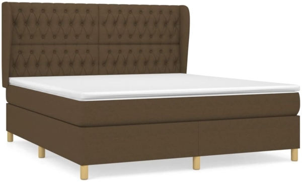 vidaXL Boxspringbett mit Matratze Dunkelbraun 180x200 cm Stoff 3128784