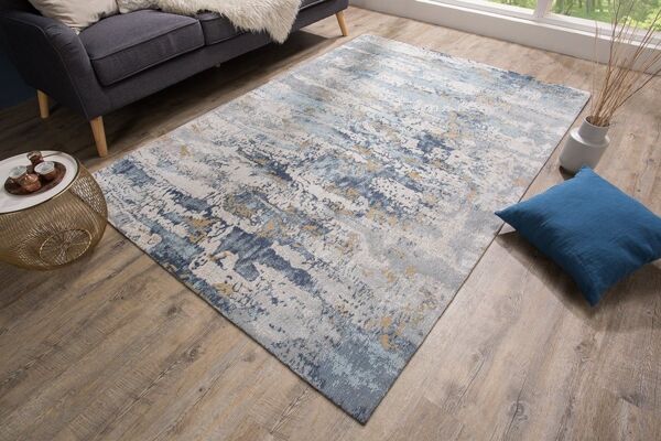 riess-ambiente Teppich ABSTRAKT 240x160cm blau, rechteckig, Höhe: 10 mm, Maritim · abstraktes Muster · Wohnzimmer