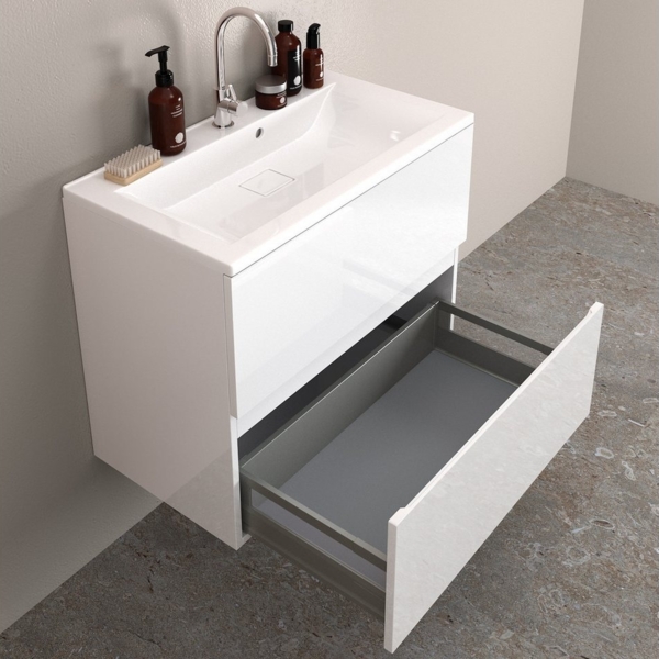 Möbelhandel Klipenstein Waschbeckenunterschrank 65/80/100 cm, mit Waschtisch, fertigmontiert 65 cm, 80 cm, 100 cm Breite Bild 3