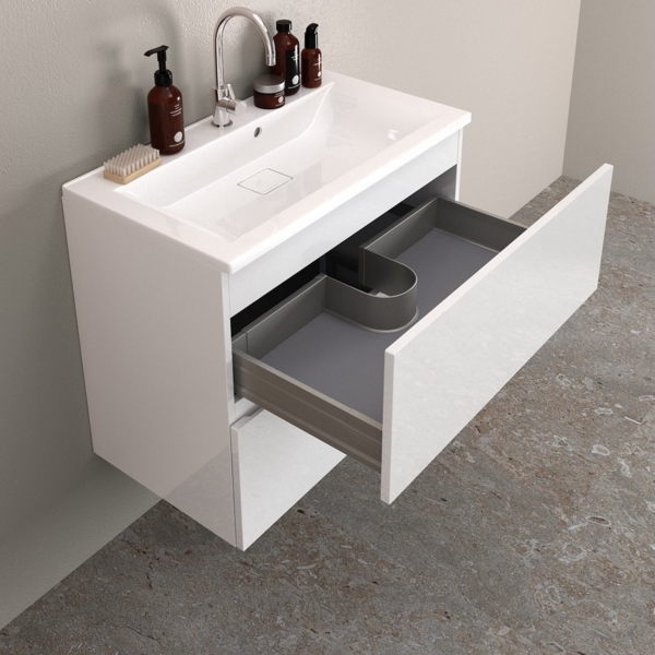 Möbelhandel Klipenstein Waschbeckenunterschrank 65/80/100 cm, mit Waschtisch, fertigmontiert 65 cm, 80 cm, 100 cm Breite Bild 2