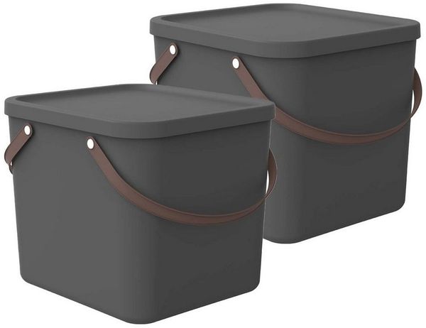 ROTHO Aufbewahrungsbox 2er-Set stapelbare Aufbewahrungskiste 40l mit Deckel (Aufbewahrungssystem, 2er-Set) Bild 5