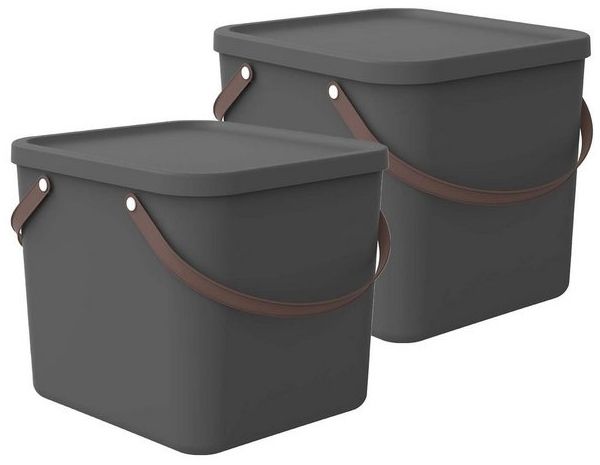 ROTHO Aufbewahrungsbox 2er-Set stapelbare Aufbewahrungskiste 40l mit Deckel (Aufbewahrungssystem, 2er-Set) Bild 4