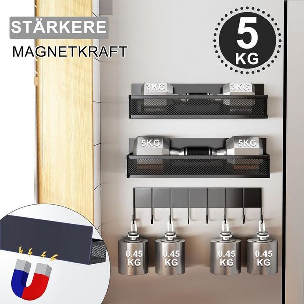 SURFOU Gewürzregal 3 Stück Magnetisches Regal Gewürzregal für Kühlschrank Organizer, Hängeregal Küche ohne bohren für Küchenorganisation und Aufbewahrung
