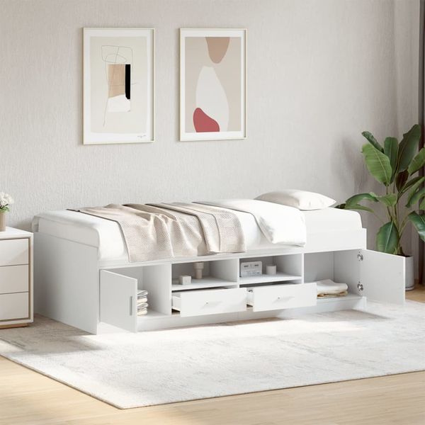 vidaXL Tagesbett mit Schubladen ohne Matratze Weiß 100x200 cm 3280237
