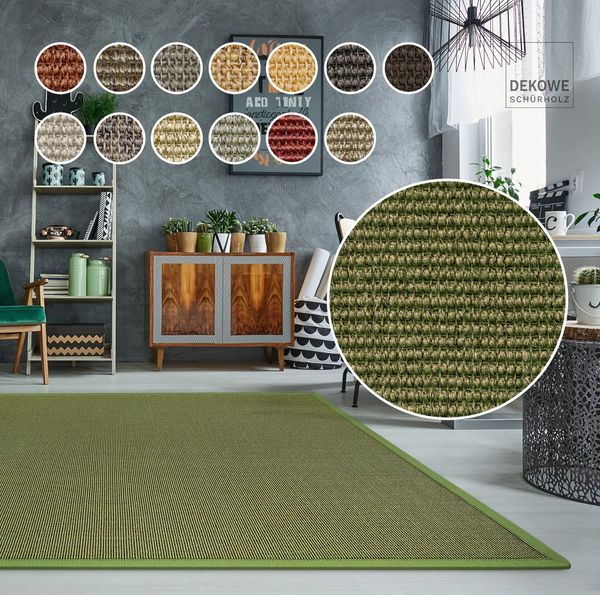 Dekowe Sisalteppich Mara S2 mit Bordüre, rechteckig, Höhe: 5 mm, Flachgewebe, Material: 100% Sisal, Wohnzimmer, Kundenliebling