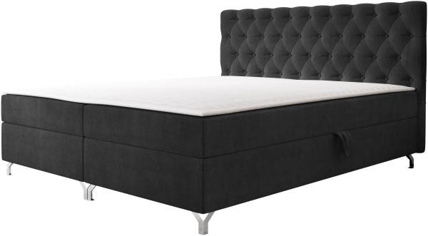 Mirjan24 Boxspringbett mit H3-Matratze Cylio II, schwarz, 140 x 200 cm