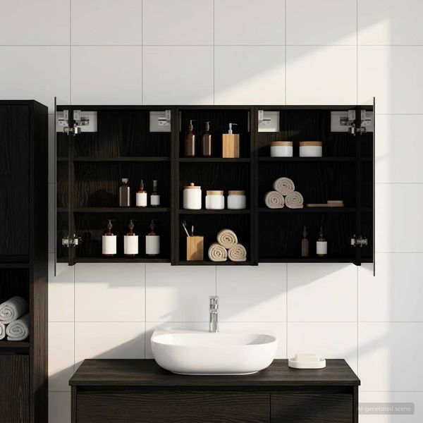 vidaXL Badezimmerschrank-Set 3 pcs 110 x 10,5 x 60,5 cm Holzwerkstoff 3403713