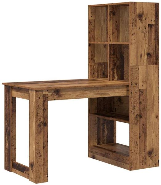 vidaXL Schreibtisch mit Regal Altholz 122 x 67 x 145 cm Holzwerkstoff 3337263 Bild 2