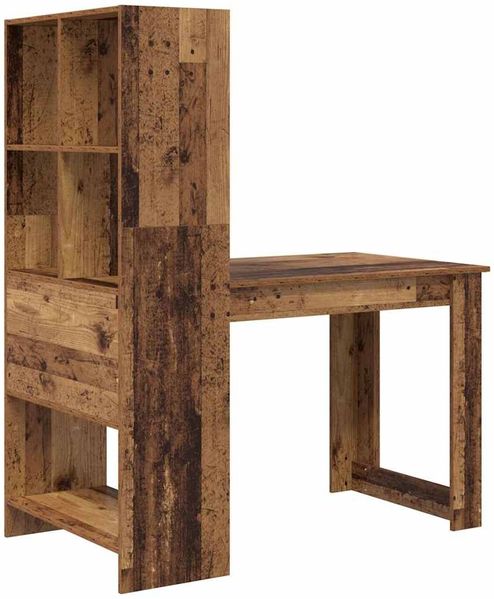 vidaXL Schreibtisch mit Regal Altholz 122 x 67 x 145 cm Holzwerkstoff 3337263 Bild 7