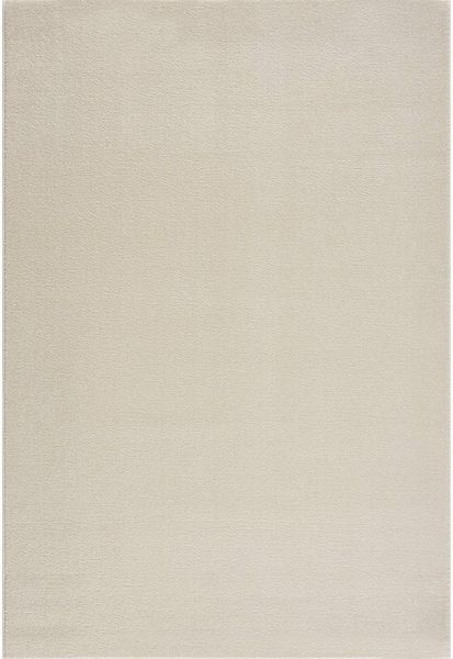 SANAT Kurzflor Teppich Wohnzimmer - Uni Modern Teppiche fürs Schlafzimmer, Arbeitszimmer, Büro, Flur, Kinderzimmer und Küche - Creme, 140x200 cm