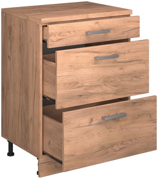 Erweiterungskommode Rion Goldkraft Eiche/Goldkraft Eiche 60 x 46 cm ohne Schräge mit 3 Schubladen Vicco Bild 4