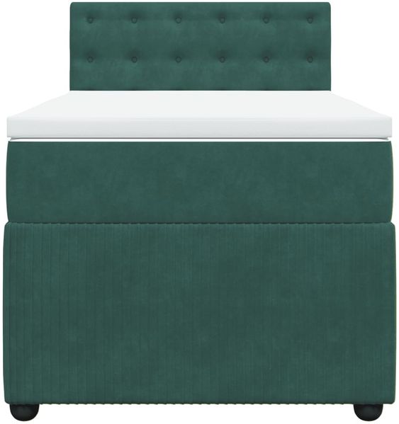 vidaXL Boxspringbett mit Matratze Dunkelgrün 90x200 cm Samt 3287641 Bild 4