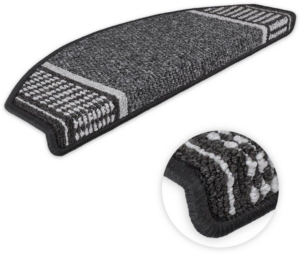 Metzker® Stufenmatte Stufenmatten Potsdam, Halbrund, Höhe: 6 mm, 15 Stück im Set - Anthrazit