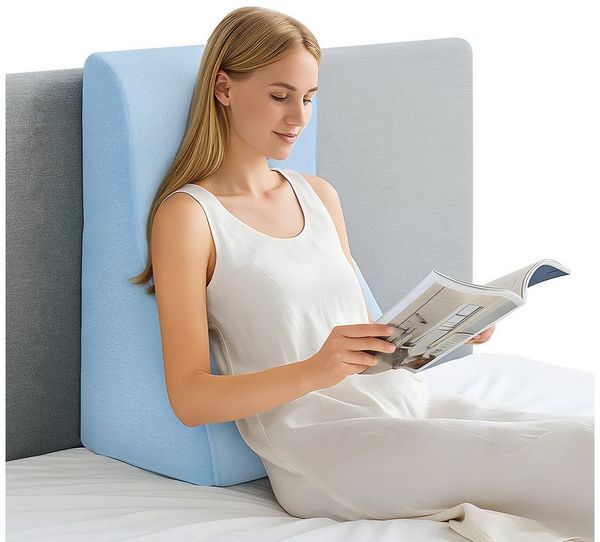 Youyijia Kopfkissen + Topper Mit Memory Schaum Keilkissen Bett Lesekissen Ergonomisches Keilkissen