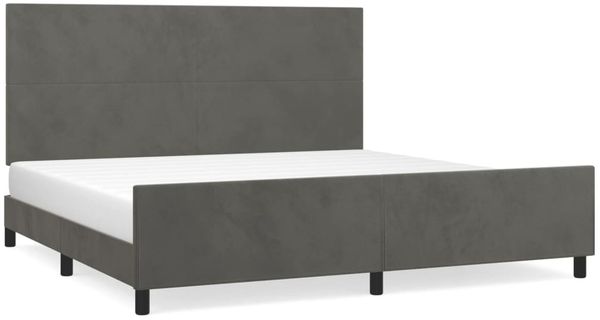 Bettgestell mit Kopfteil Samt Dunkelgrau 200x200 cm, Härtegrad: H2 [3125654] Bild 2