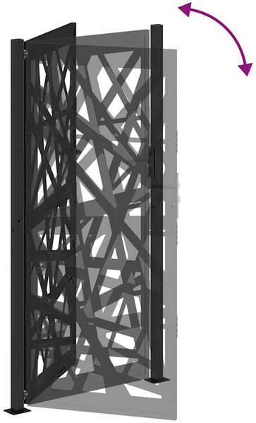 vidaXL Gartentor Schwarz 100x200 cm Stahl Leichtes Design 4100953 Bild 7