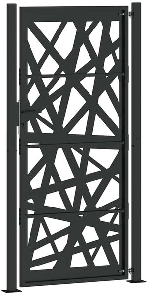 vidaXL Gartentor Schwarz 100x200 cm Stahl Leichtes Design 4100953 Bild 6