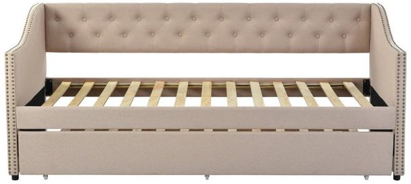 Furnishings Home Polsterbett Daybett, Tagesbett Schlafsofa (1-tlg), Mit Unterbett, 90x200 cm, Leinen, Lattenrost