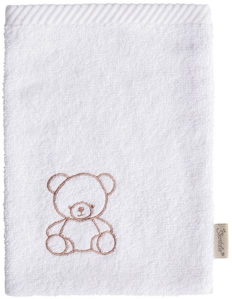 Sterntaler Waschlappen Doppelpack Bär Bo, 2er Pack Baby-Waschlappen, saugfähige Baumwolle, schöne Webkanten, süße Stickerei, weich und pflegeleicht, 21×15×0,5 cm, weiß