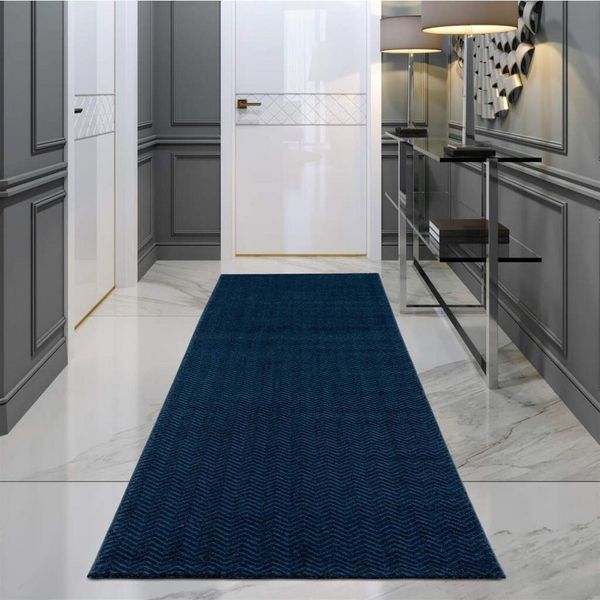 Carpet City Teppich Friseé-Teppich FANCY805, rechteckig, Höhe: 12 mm, Läufer, Kurzflor, Einfarbig, 3D-Optik, Zickzack Look, Wohnzimmer