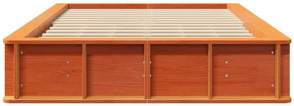 vidaXL Bettrahmen Wachsbraun 140 x 200 cm Massives Kiefernholz 3385717 Bild 5