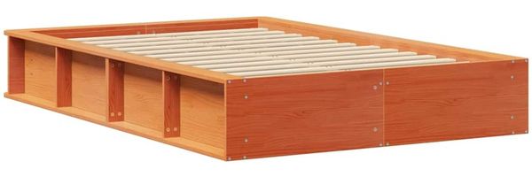 vidaXL Bettrahmen Wachsbraun 140 x 200 cm Massives Kiefernholz 3385717 Bild 7