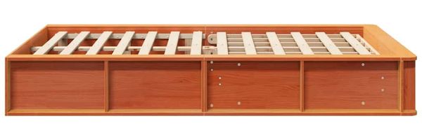 vidaXL Bettrahmen Wachsbraun 140 x 200 cm Massives Kiefernholz 3385717 Bild 6