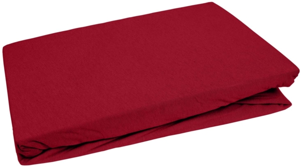 Bettwaesche-mit-Stil Jersey Spannbettlaken rot 270 – 280 x200cm Höhe bis 30cm