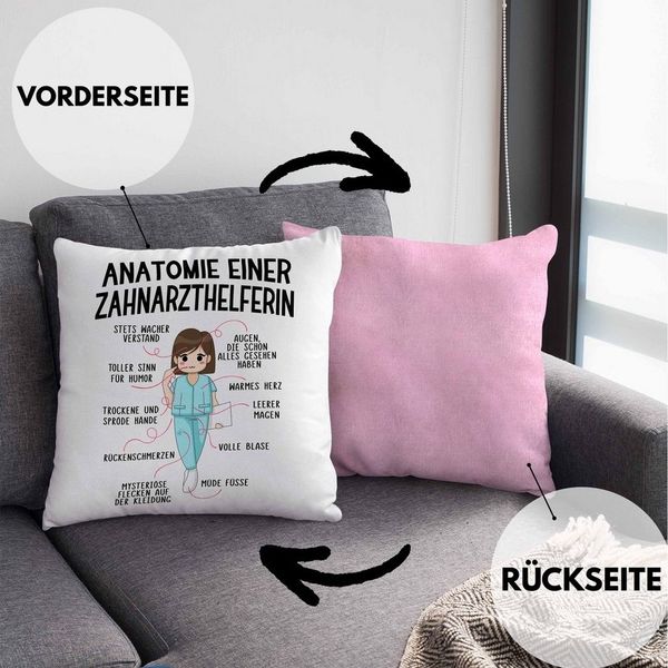Trendation Dekokissen Trendation - Zahnarzthelferin Kissen Geschenk Lustig Zahnarzt Damen Ko